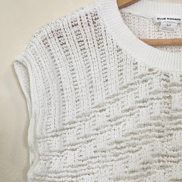 Club  Monaco Open Knit Ivory Vest - Picture 5 of 12